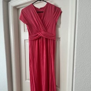 Pink blush maternity dress